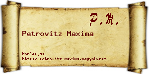 Petrovitz Maxima névjegykártya